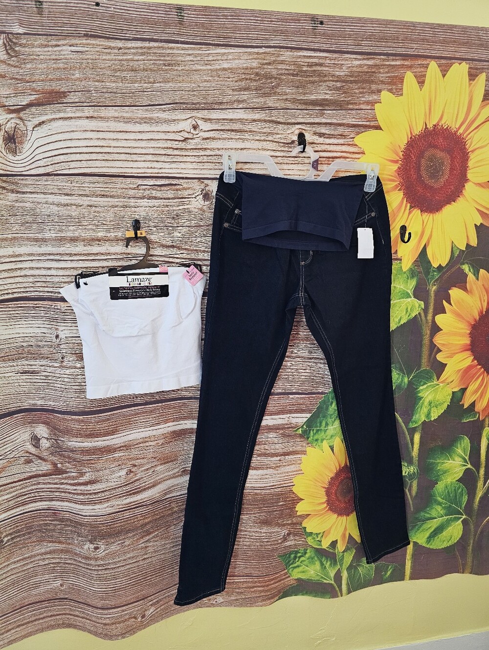 Indigo Blue  Navy Maternity Jeggings with Over-Belly Panel